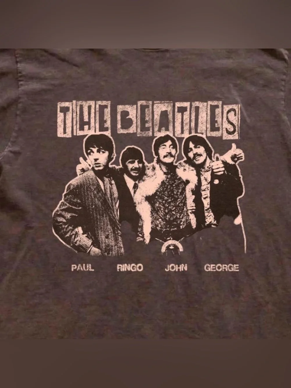 Classic The Beatles Graphic Tee - Brown - Picture 2 of 4